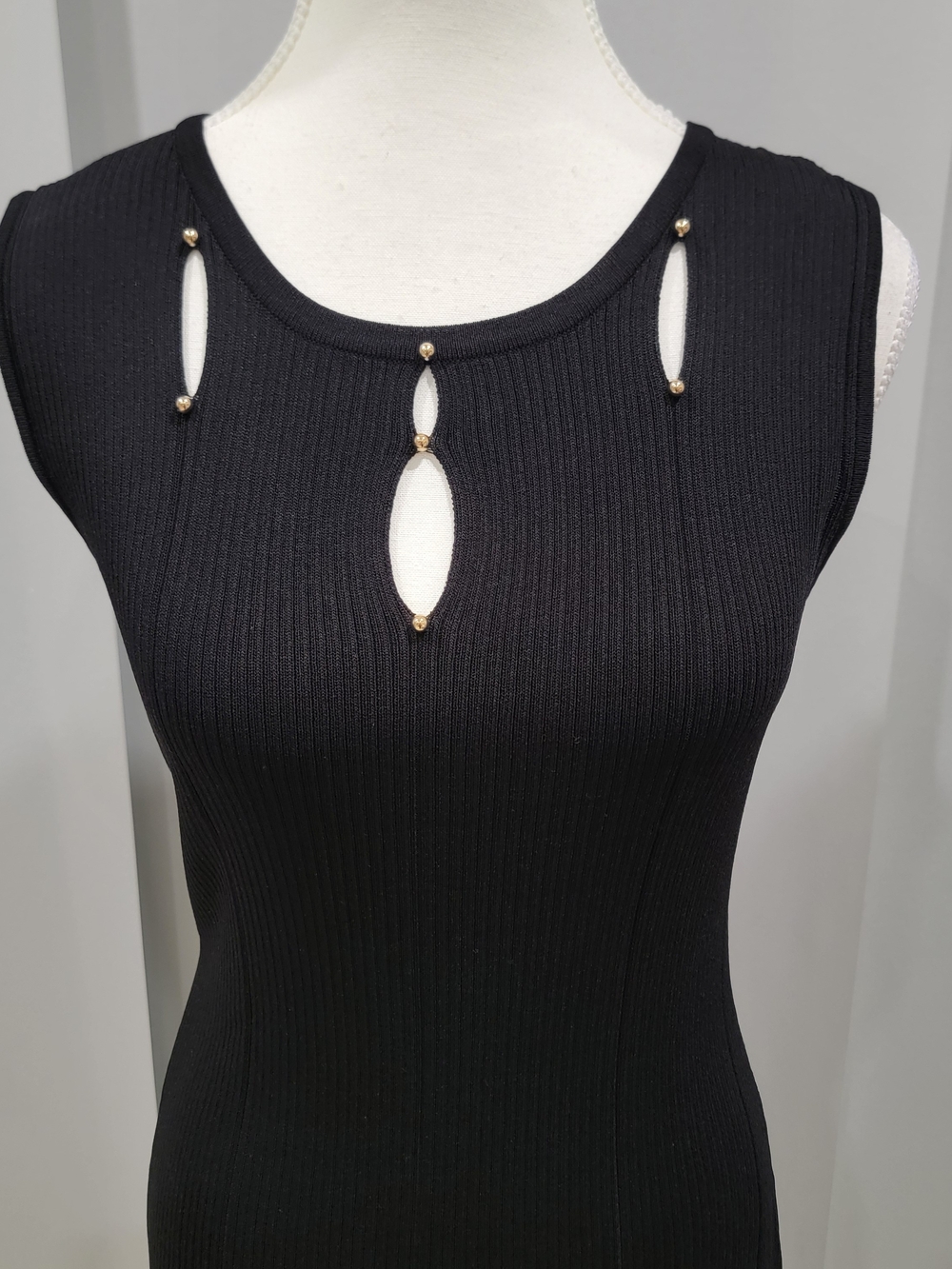 Joseph Ribkoff Black Sleeveless Maxi Dress with Keyhole Accents - Picture 2 of 12